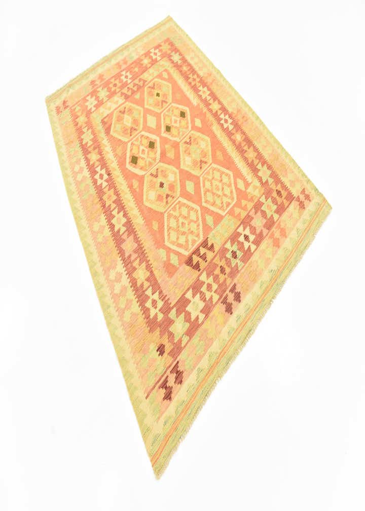 4' 9 x 6' 7 Hand Woven Kilim Waziri Wool Rug