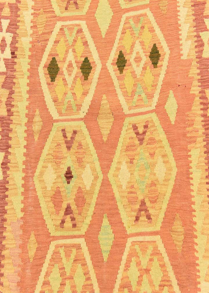 4' 9 x 6' 7 Hand Woven Kilim Waziri Wool Rug