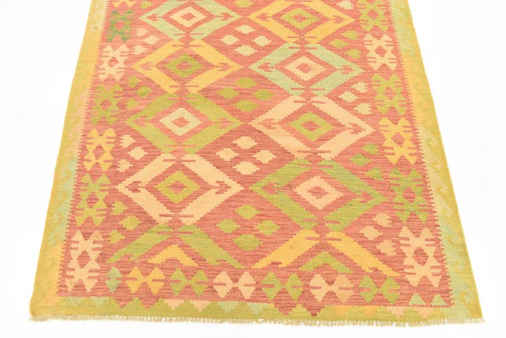 Detail image of 4' 7 x 6' 7 Hand Woven Kilim Waziri Wool Rug