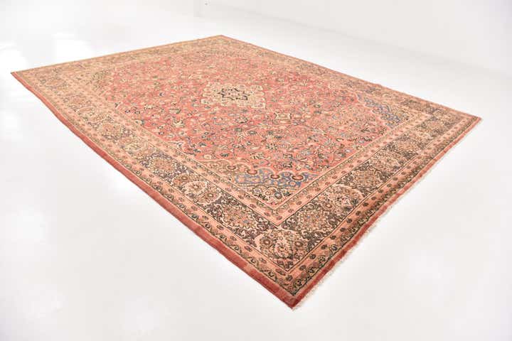 10' 6 x 13' 9 Hand Knotted Sarough Persian Wool Rug