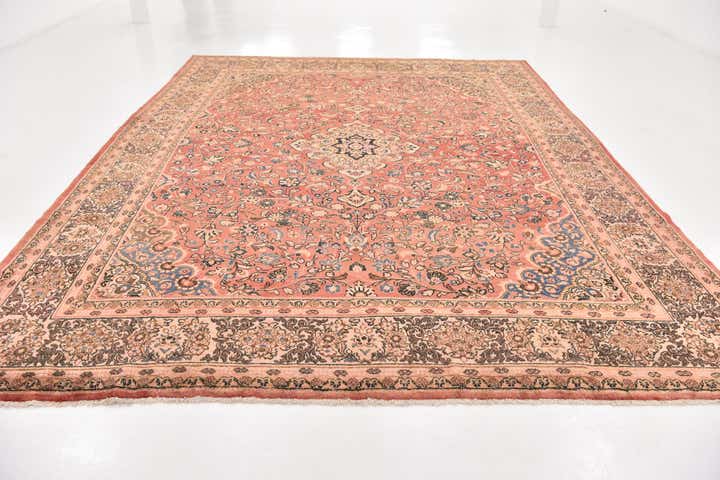 10' 6 x 13' 9 Hand Knotted Sarough Persian Wool Rug