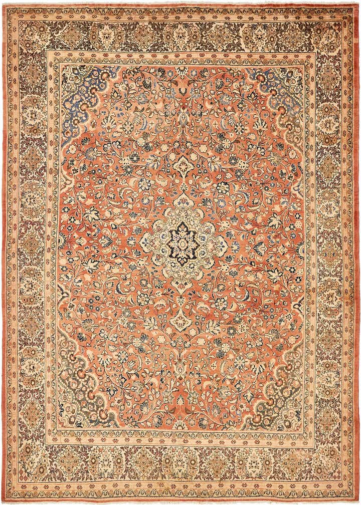10' 6 x 13' 9 Hand Knotted Sarough Persian Wool Rug