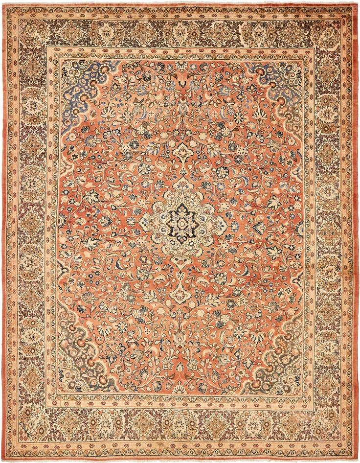 Detail image of 10' 6 x 13' 9 Hand Knotted Sarough Persian Wool Rug