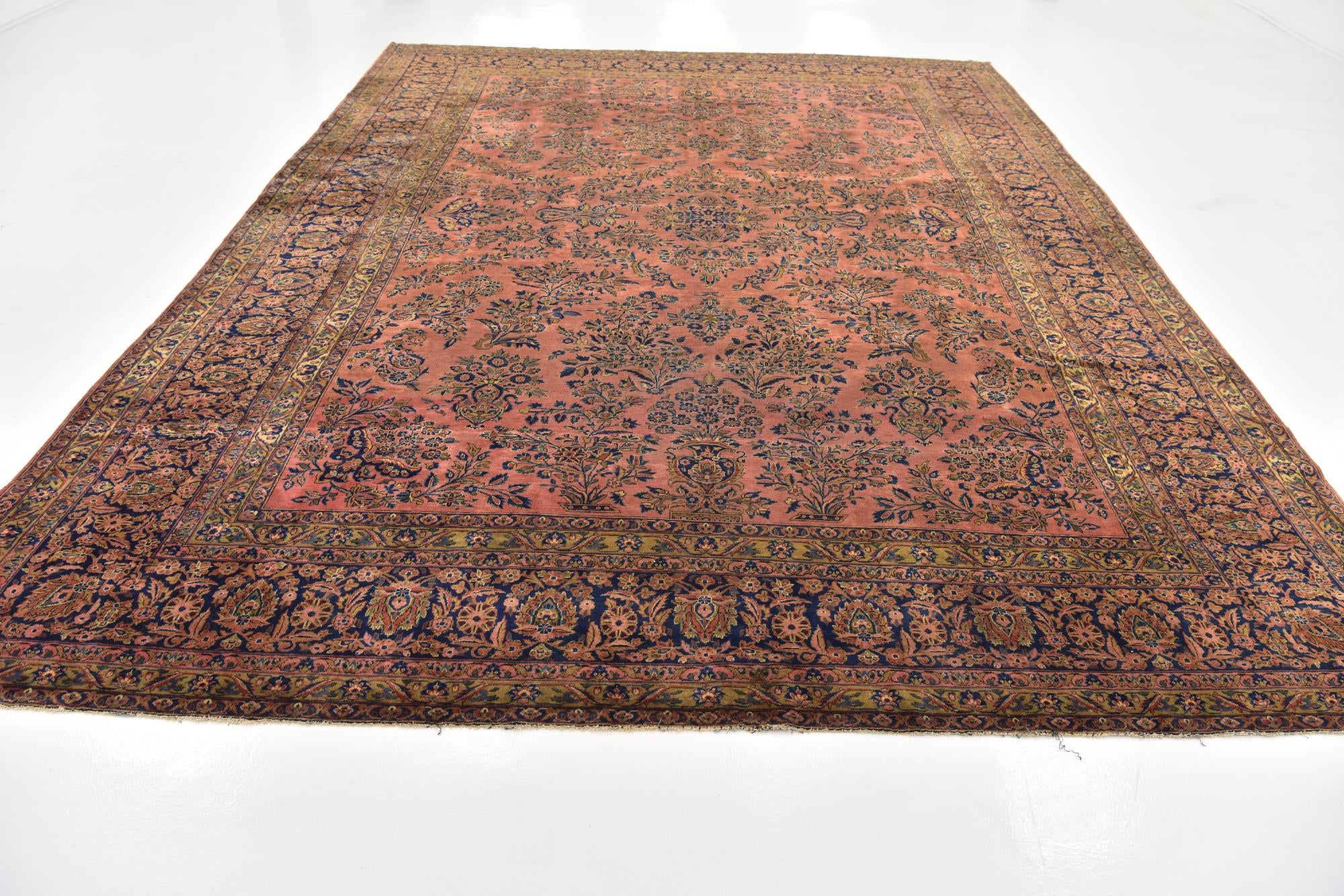 10' x 13' 10 Hand Knotted Sarough Persian Wool Rug