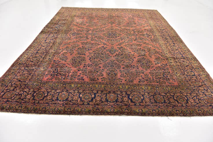 Detail image of 10' x 13' 10 Hand Knotted Sarough Persian Wool Rug