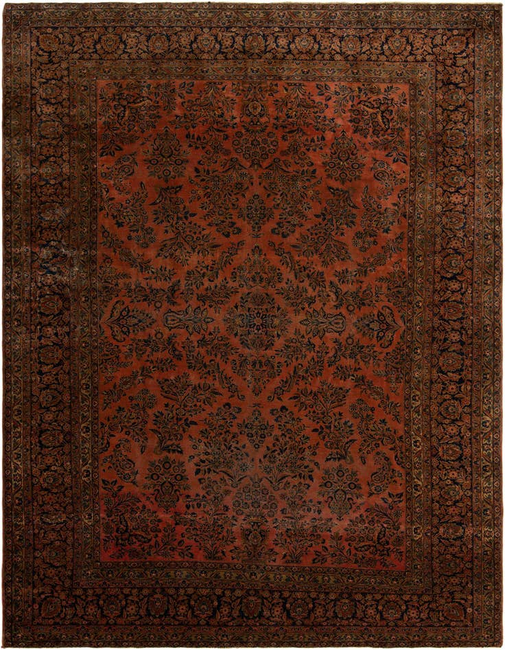 Detail image of 10' x 13' 10 Hand Knotted Sarough Persian Wool Rug