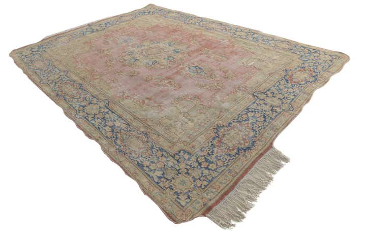 9' 8 x 13' Hand Knotted Ultra Vintage Persian Wool Rug