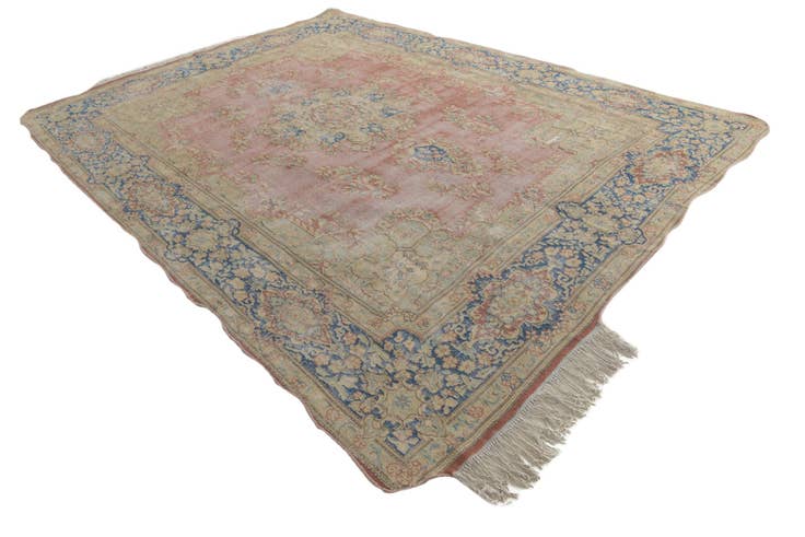 Detail image of 9' 8 x 13' Hand Knotted Ultra Vintage Persian Wool Rug