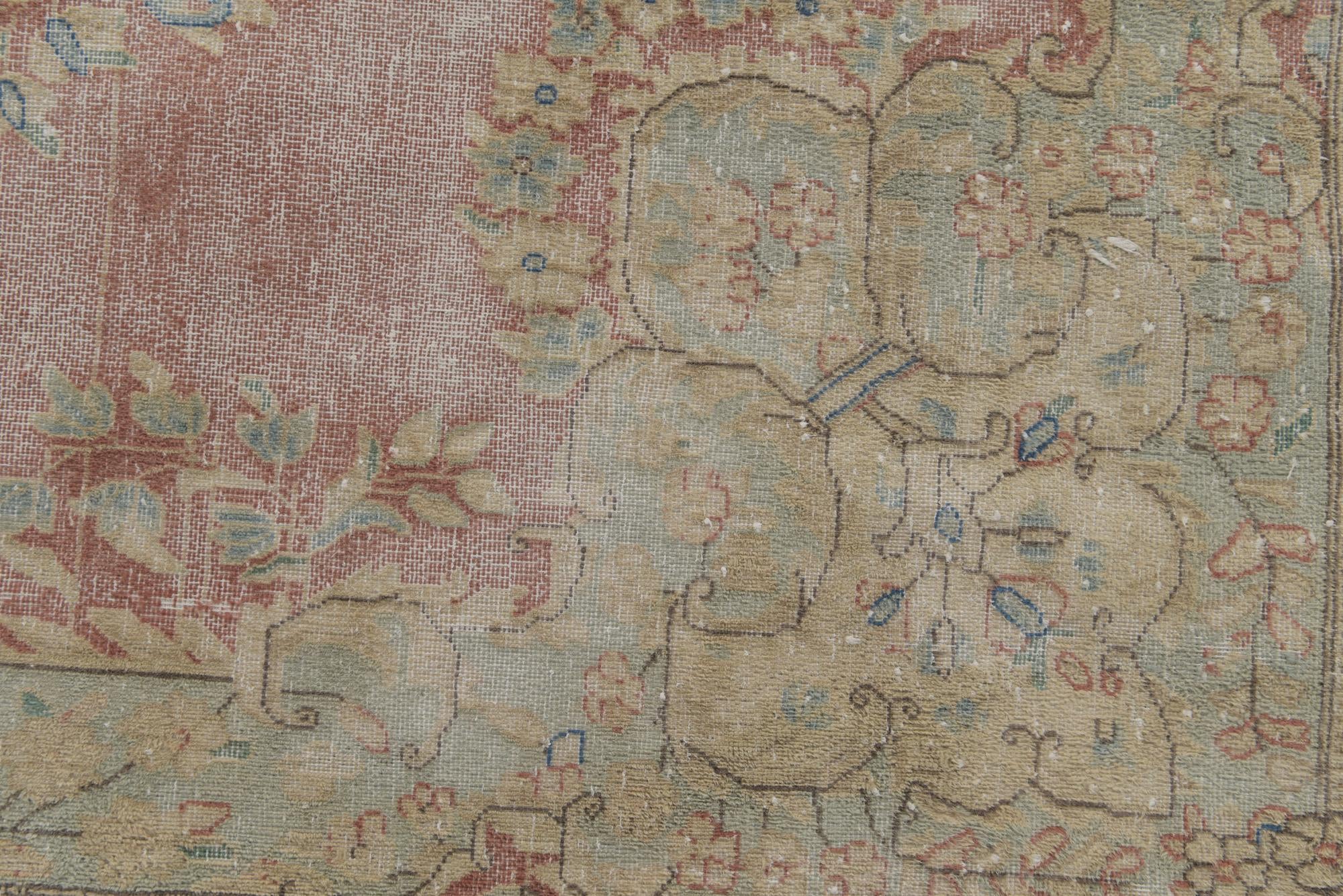 9' 8 x 13' Hand Knotted Ultra Vintage Persian Wool Rug