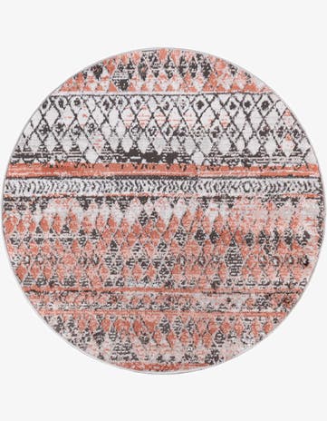 Salmon Leipzig Round Rug