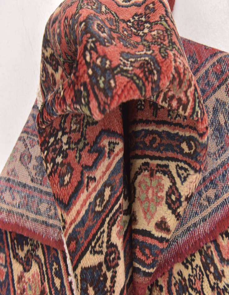 Detail image of 3' 7 x 10' 7 Hand Knotted Hamedan Persian Wool Runner Rug