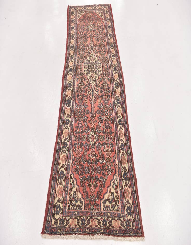 Detail image of 3' 7 x 10' 7 Hand Knotted Hamedan Persian Wool Runner Rug