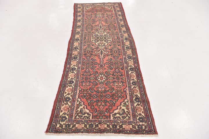 3' 7 x 10' 7 Hand Knotted Hamedan Persian Wool Runner Rug