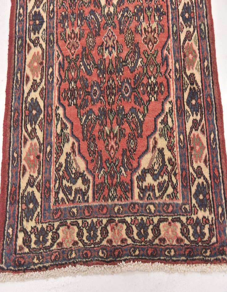 Detail image of 3' 7 x 10' 7 Hand Knotted Hamedan Persian Wool Runner Rug