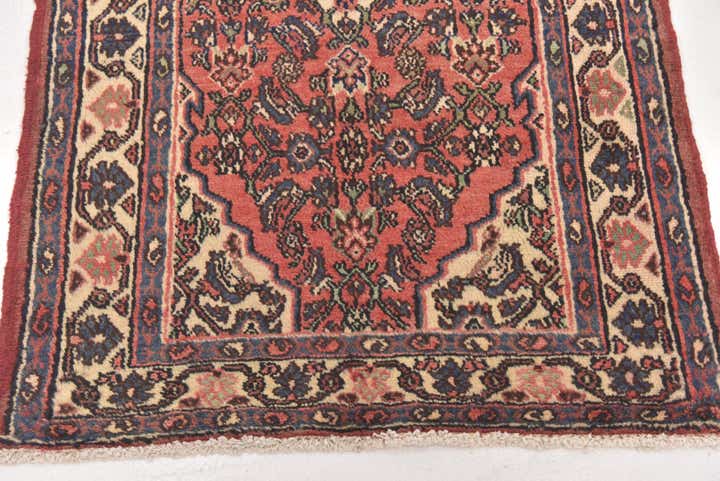 3' 7 x 10' 7 Hand Knotted Hamedan Persian Wool Runner Rug