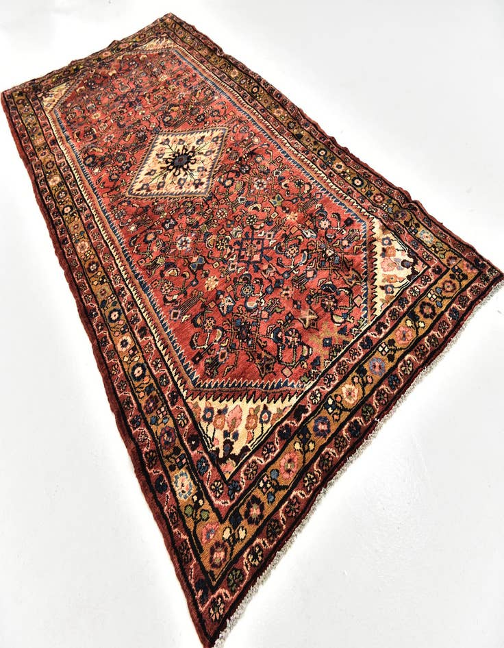 Detail image of 5' 4 x 10' 8  Hand Knotted Hossainabad Persian Wool Runner Rug