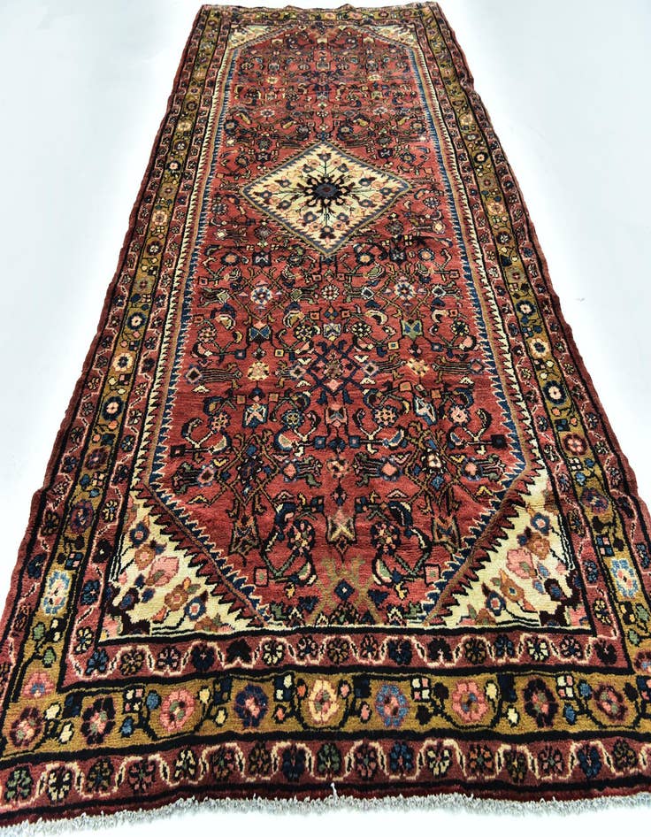 Detail image of 5' 4 x 10' 8  Hand Knotted Hossainabad Persian Wool Runner Rug