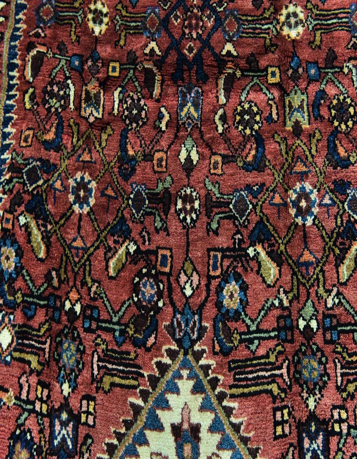Detail image of 5' 4 x 10' 8  Hand Knotted Hossainabad Persian Wool Runner Rug