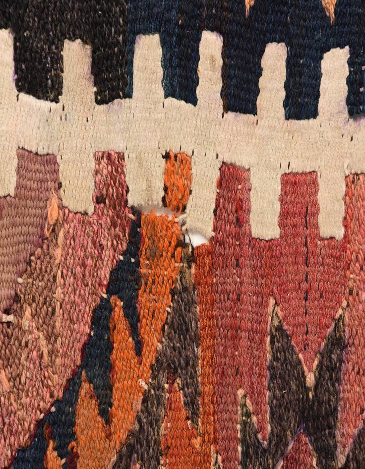 Detail image of 3' 10 x 10' 9  Hand Woven Kilim Fars Wool Runner Rug
