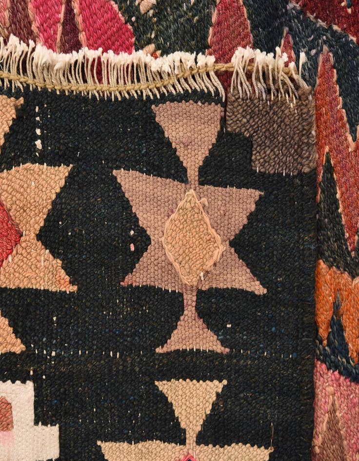 Detail image of 3' 10 x 10' 9  Hand Woven Kilim Fars Wool Runner Rug