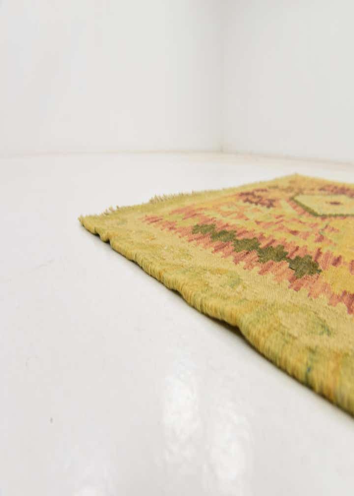 3' 3 x 6' 7 Hand Woven Kilim Maymana Wool Runner Rug