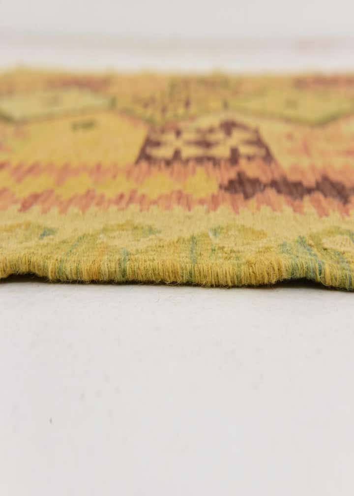 3' 3 x 6' 7 Hand Woven Kilim Maymana Wool Runner Rug