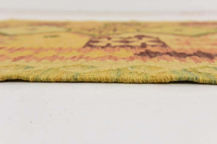 3' 3 x 6' 7 Hand Woven Kilim Maymana Wool Runner Rug