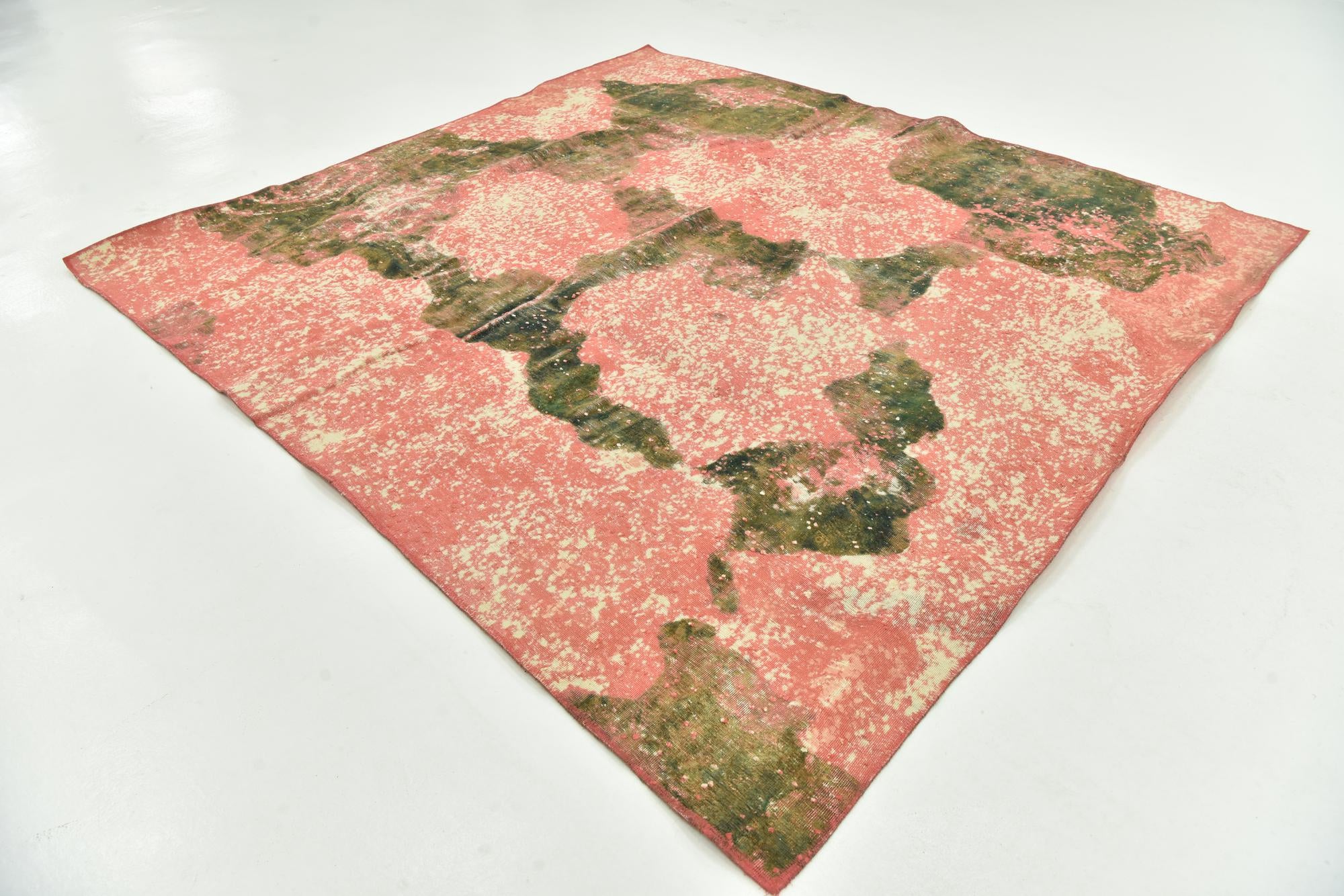 8' x 8' 8 Hand Knotted Ultra Vintage Persian Wool Square Rug