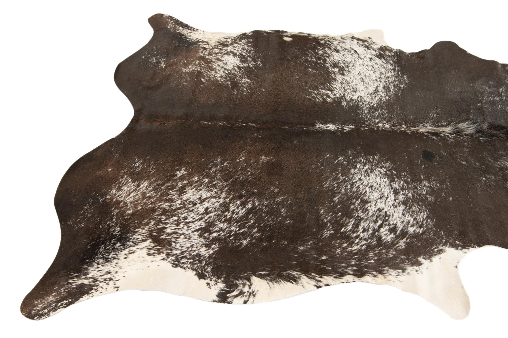 5' 7 x 6' 5 Cowhide Leather Rug
