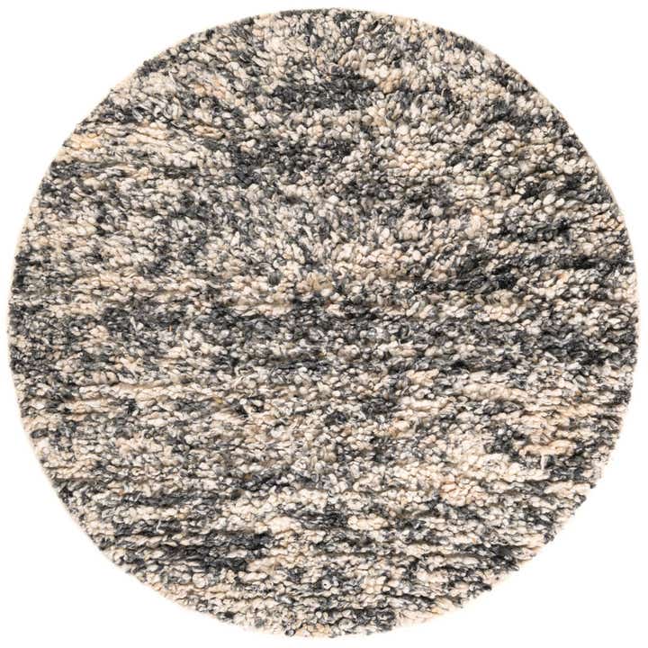 4' 1 x 4' 1 Hand Woven Haka Deluxe Shag Round Rug