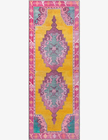 Sanderson · Medallion Washable Rug, yellow