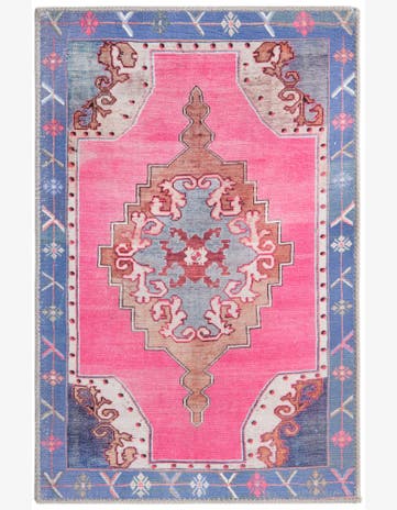 Sanderson · Border Washable Rug, fushia