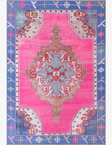 Sanderson · Border Washable Rug, fushia