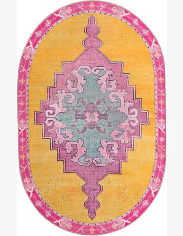 Sanderson · Border Washable Rug, yellow