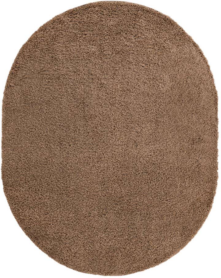 7' 10 x 10' Solid Shag Oval Rug