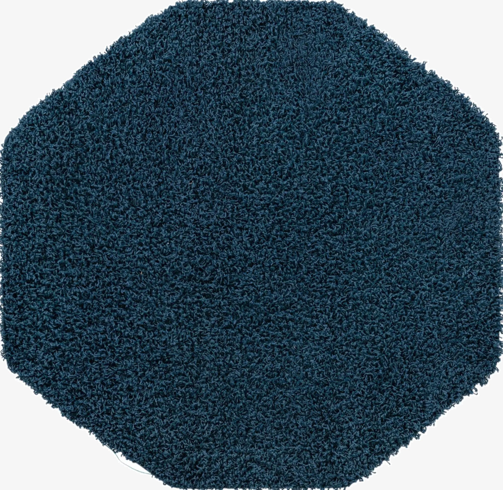 4' x 4' Solid Shag Octagon Rug