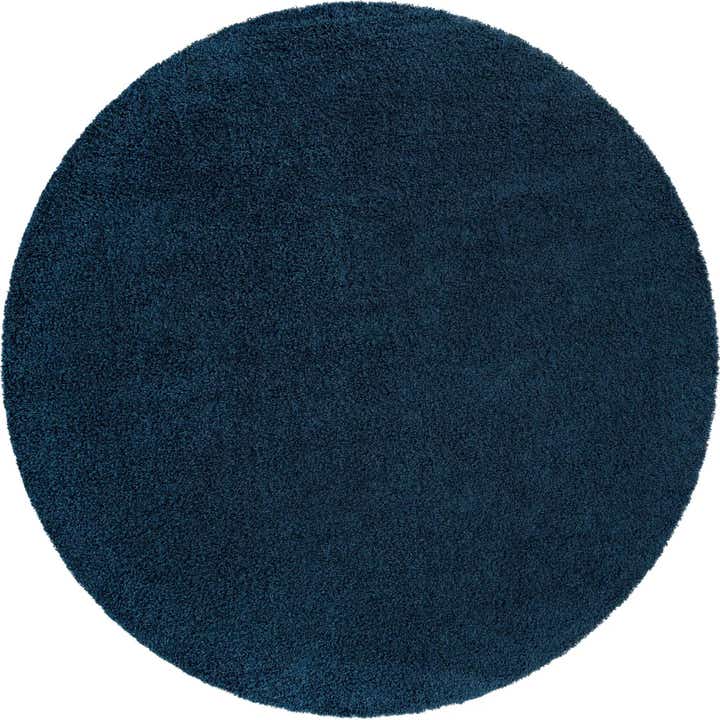 7' x 7' Solid Shag Round Rug