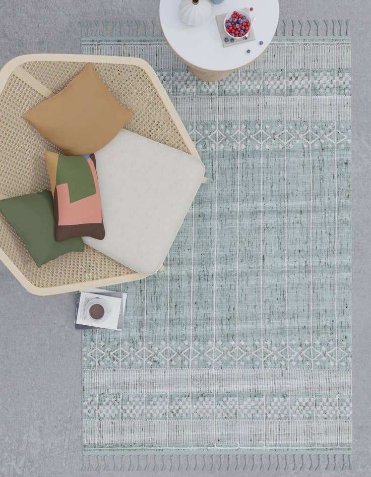 Detail image of 2' x 3' 1  Washable Eco Bohemian Indoor / Outdoor Rug