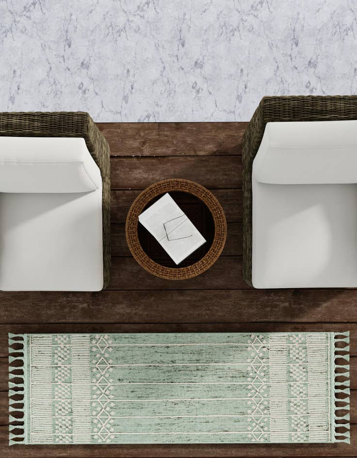 Detail image of 2' 2 x 6' 7  Washable Eco Bohemian Indoor / Outdoor Runner Rug