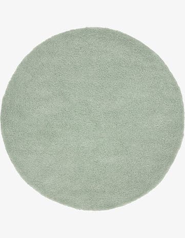 Sea Salt Blue Solid Frieze Round Rug