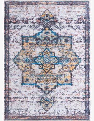 Sea Salt White Washable Francesca Rug