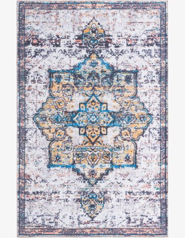 Sea Salt White Washable Francesca Rug