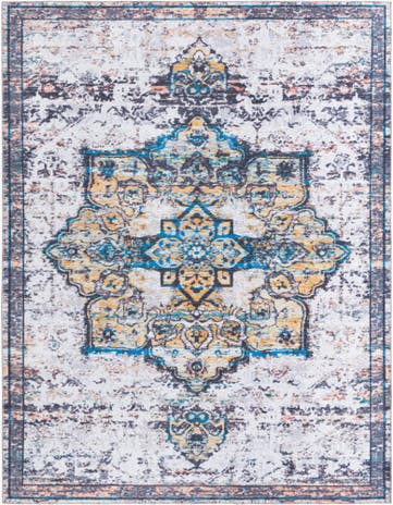 Sea Salt White Washable Francesca Rug