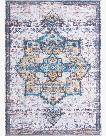 Sea Salt White Washable Francesca Rug