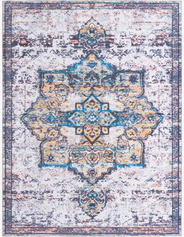 Sea Salt White Washable Francesca Rug