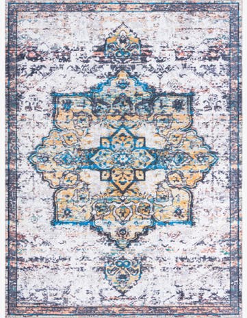 Sea Salt White Washable Renaissance Rug