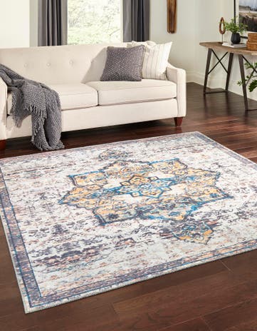 5' 3 x 5' 3 Washable Francesca Square Rug