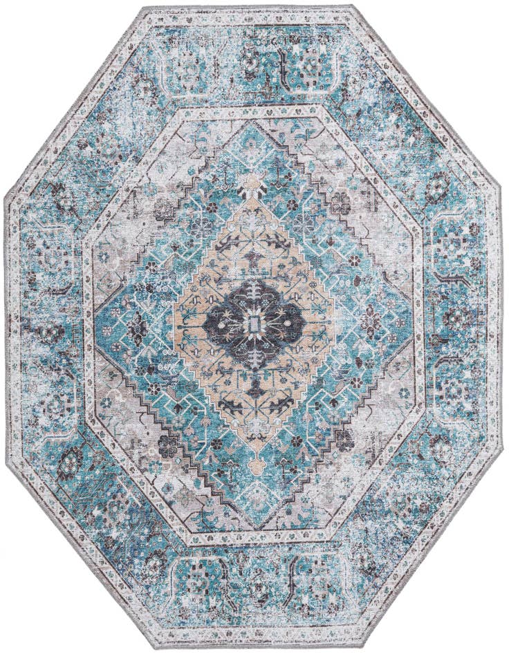 Detail image of 5' x 5' Washable Yara Octagon Rug