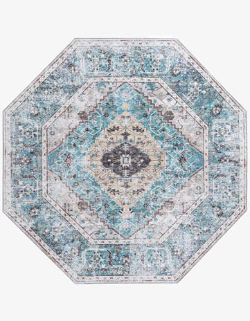 Seaglass Washable Yara Octagon Rug