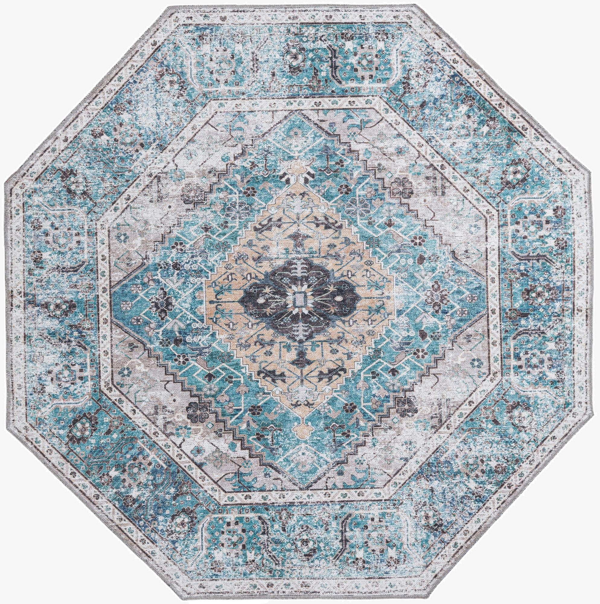 5' x 5'  Washable Yara Octagon Rug
